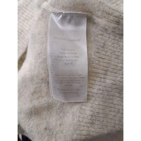 Womens medium sweater alpaca mockneck Samsoe Samsoe oatmeal slouchy boho beige - Picture 9 of 9